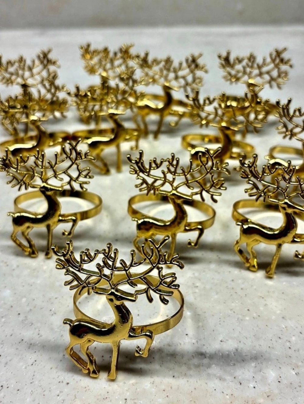 Gold tone Reindeer Napkin Ring